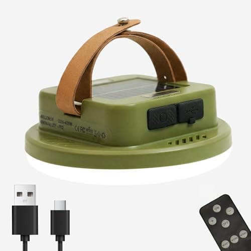 Solar Camping Lantern Rechargeable with Remote, 2400LM LED Tent Light 15000mAh Up to 120HRS Lasting, Outdoor Waterproof Solar Lanterns for Power Outages, Emergency, Camping, Hiking, Green - Image 1