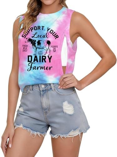 ASTANFY Maternity Nursing Tank Tops for Breastfeeding Friendly Zip Maternity Tank Tops Mama Sleeveless Breastfeeding Shirts - Image 1