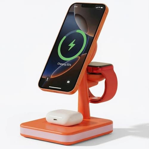 Wireless Charging Station with Light 33W,4 in 1 Wireless Charger Station for iPhone Devices(iPhone 17/16/15/14/13/12,ipone Watch Series 10/9/8/7/Ultra 2/SE 2,Air-Pods 4/3/Pro/2) - Image 1