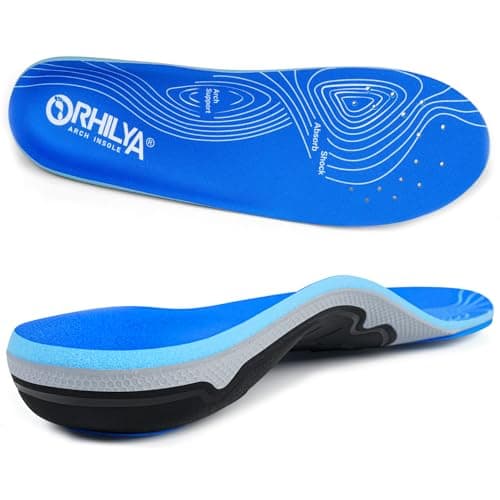 ORHILYA 240lbs+ Plantar Fasciitis Pain Relief Insole Men Arch Support Orthotic Insert Men Women, Comfort Heel Pain Flat Feet Insole Standing All Day Size 8, 270MM - Image 1