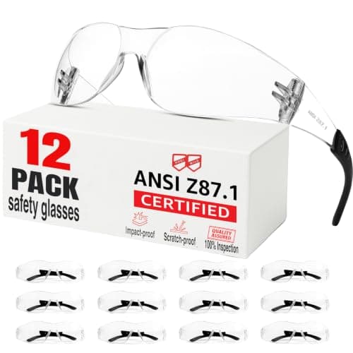 Hoqiwild Safety Glasses Men Women 12 pack, Z87 Safety Glasses with Scratch&Impact-Resistant lens, clear safety glasses with Ansi Z87.1 certification for construction, lab, lawnwork,workshop - Image 1