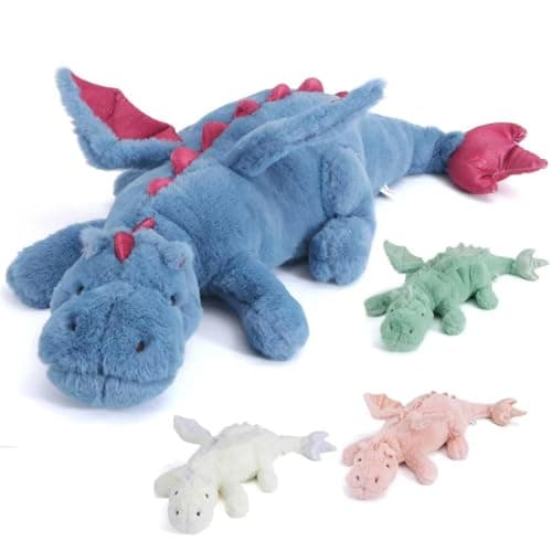 Yulevxnv Weighted Dragon Stuffed Animal 10 lb, 35.4 Inch Heavy Dragon Plush Pillow with Glass Beads and Cotton Filling, Reinforced Weighted Stuffed Animal for Adults Teens, Couch Lounging and Gifts