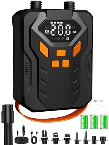 AIRSURE Electric Paddle Board Pump, 20PSI Portable Rechargeable SUP Air Pump, Dual Stage Inflation & Deflation, Auto-Off Air Compressor for Stand Up Paddle Boards, Surfing Kite, Tent, Boat, Kayaks - Image 1