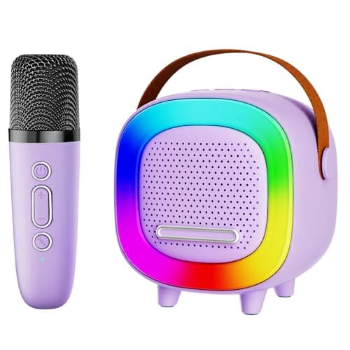 Mini Karaoke Machine Speaker for Kids Adults, Portable Bluetooth with 1 Wireless Microphones, Children's Day Birthday Gift Ideas for Toys for Teens Boys and Girls Aged 4, 5, 6, 7, 8, 9, 10, 11, 12+ - Image 1