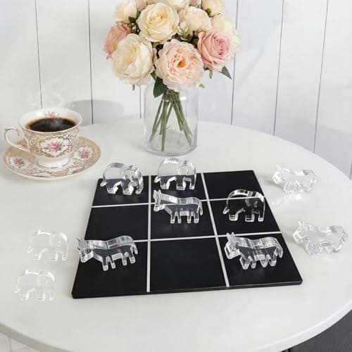 Lewabov Acrylic Tic Tac Toe Board Game - Modern Coffee Table Decor, Easter Basket Stuffers for Teens & Adults, Office Desk Accessories & Family Game Night Essentials,2‑in‑1 Game and Decor piece - Image 1