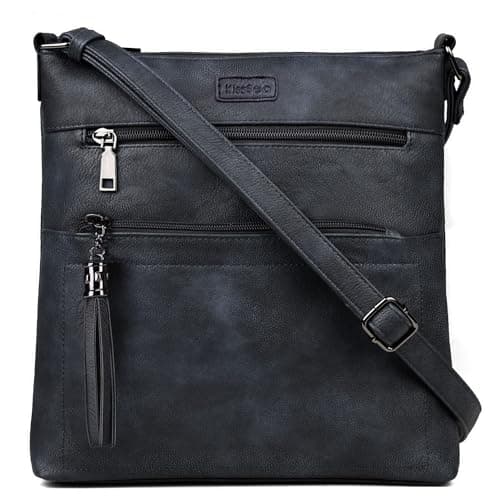 Kiss Sea Womens Crossbody Purse Crossbody Bags for Women Leather Travel Cross Body Purse with Tassel Blue - Image 1