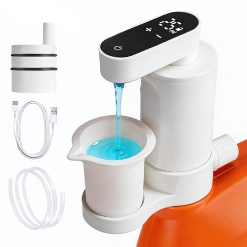 Electric Laundry Detergent Dispenser, Automatic Laundry Dispenser for Liquid Detergent, with Bottle Adapter, USB Recharg 8ml/s Flow, 5 Mode Smart Laundry Soap Pump for Laundry Room Organization, White - Image 1