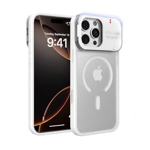 iPhone 16 Pro Max Selfie Light Case, MagSafe Compatible Phone Case White