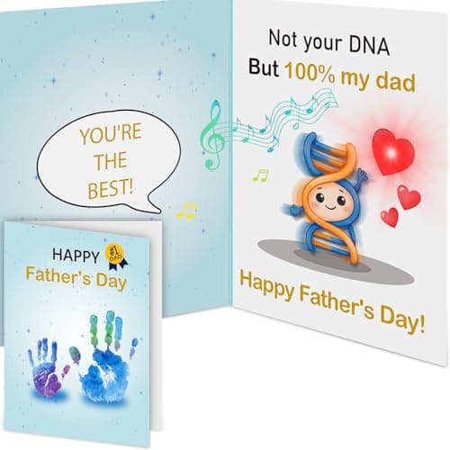 mountova Bonus Dad Stepdad Father's Day Card, Funny Animated Shaking Light Up and Musical Stepdad Greeting Card from Step Son Daughter,5.9" x 7.9" - Image 1