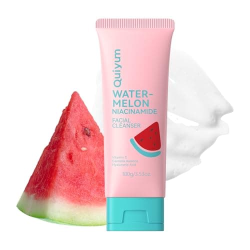 QUIYUM Foaming Face Wash, Watermelon Extracts, Niacinamide, Vitamin C, Hyaluronic Acid, Centella Asiatica, Exfoliating, Pore Minimizer, Hydrate, Glow, 3.53 Oz - Image 1