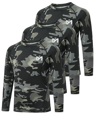 MEETYOO Youth Boys Compression Thermal Shirt Long Sleeve Fleece Undershirt Football Baseball Soccer Base Layer Top for Ski - Image 1
