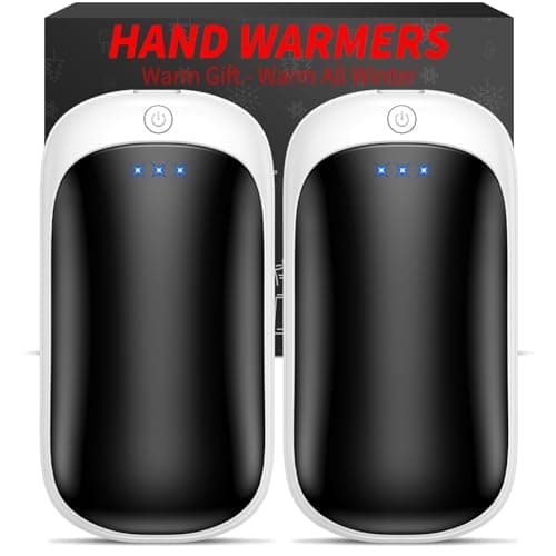 Lerat 2 Pack Hand Warmers Rechargeable, Portable Electric Hand Warmers Reusable, USB 2 in 1 Handwarmers, Outdoor/Indoor/Warm Gifts for Men Women Kids (White Black&White Black*2) - Image 1
