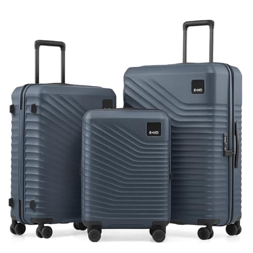 Coolife Luggage 3 Piece Set Hardside Lightweight Suitcases: Upgraded Durable PC Travel Luggage with Dual Spinner Wheels & TSA Lock, 20/24/28 (20'' Expandable Only), Navy - Image 1