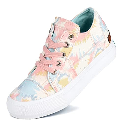 JENN ARDOR Wedge Sneakers for Women Canvas Casual Platform Shoes Fashion Hidden Wedges Lace Up Sneaker Non Slip Side Zipper - Image 1
