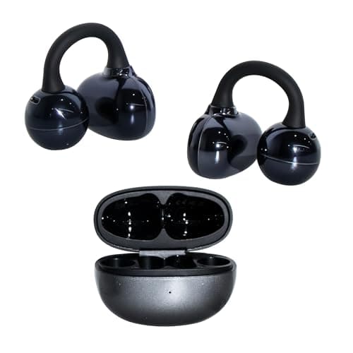 Open Ear M30 Earbuds, Bluetooth 6.0 Wireless Ultra Audio, ENC AI Air Conduction Headphones, 60H Playtime, Stereo Sound, Touch Control, Premium Clip-On Open-Ear Earphones for Office & Daily Use, Black - Image 1