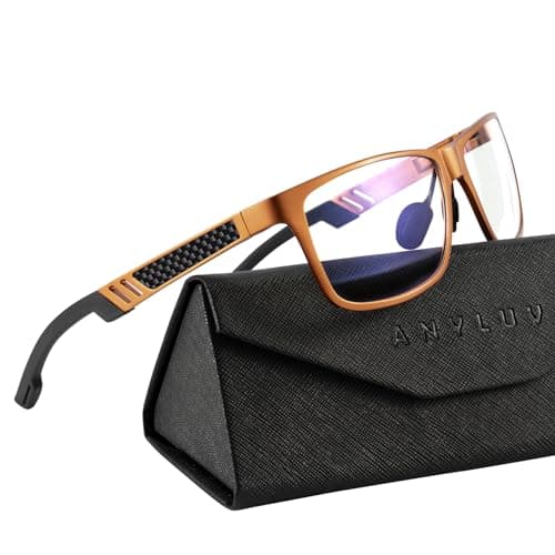 ANYLUV Blue Light Blocking Glasses Men Computer Gaming Glasses Lightweight Al-Mg Metal Anti Eyestrain Eye Protection - Image 1