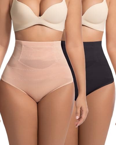 GROW LOOP 2 PCS Thong Tummy Control Shapewear Shorts for Women High Waisted Body Shaper Underwear Seamless Shapewear Panty Girdle - Image 1