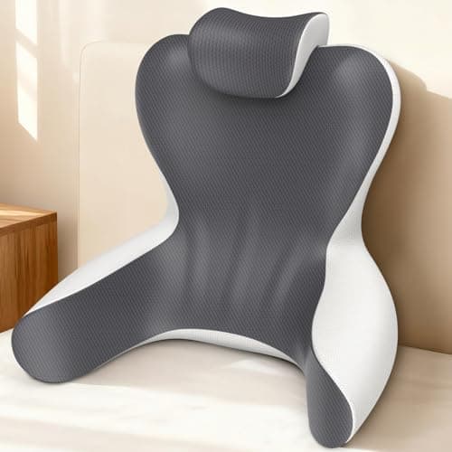 Reading Pillow for Sitting in Bed, 22”H Back Pillow for Sitting Up,Lumbar Rest & Neck Support Bed Pillows,Backrest Bed Chair with Arms for Reclining,Gaming,Resting,Watching TV in Couch or Floor - Image 1