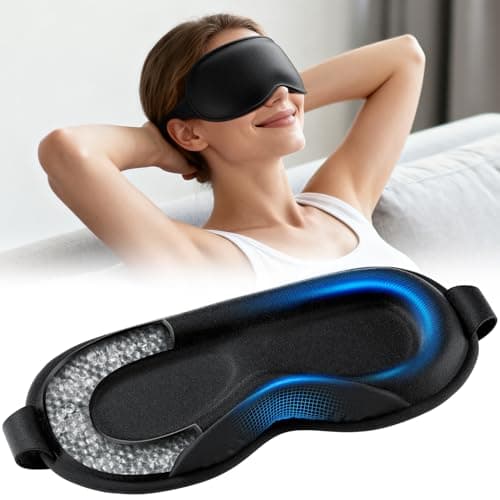 Weighted Eye Mask for Sleeping - Sleep Mask for Women & Men, 3D Contoured Blackout Sleeping Mask for Lash Extensions, Zero Pressure Soft Eye Cover with Adjustable Strap for Travel, Black