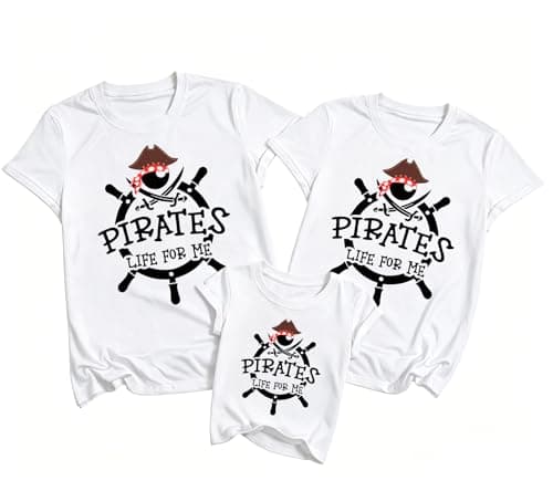 Pirate Family Matching Shirts - Pirates Life for Me Funny Graphic Shirt Family Matching Outfits Cruise Vacation Tees White - Image 1