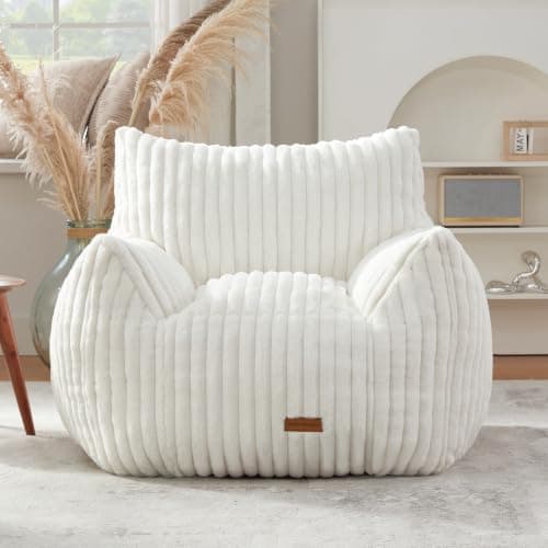 Giant Bean Bag Chairs for Adults with Filling Plush Fluffy Bean Bag Chairs for Teens with Armrests Comfy BeanBag Lazy Couch Sofa Chair for Bedroom Living Room Reading - Image 1