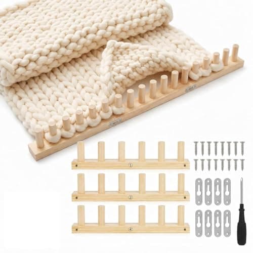 48'' Chunky Knitting Blanket Loom, Adjustable Wood Knit Loom with Detachable Modules, Portable Hand Weaving Loom Kit for Beginners, DIY Yarn Craft Tool for Home & Trave (48 inch) - Image 1