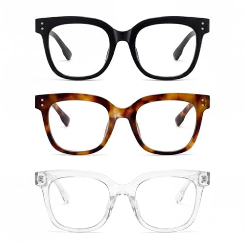 Nuanho Blue Light Glasses for Woman & Men - Fashion Oversized Blue Light Glasses for Better Sleep, Anti Fatigue & Eyestrain(A1 Light Black & Tortoiseshell & Transparent) - Image 1