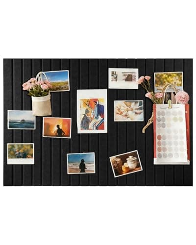 Nysunten 24x31 inches Large Felt Bulletin Board 0.35in Thicker, Cork Board with Safe Removable Nano Self-Adhesive Tabs, Wall Felt Board for Bedrooms, Living Rooms, Offices, Flower Shops - Black - Image 1