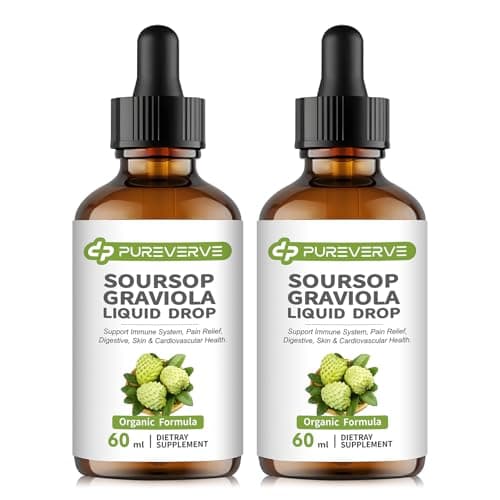 Soursop Graviola Liquid Drop for Cell Support & Regeneration, Immune System and Gut Health Support, Soursop Bitters Liquid, Herbal Goodness, Sugar/Gluten Free, Natural Flavor, 4 Fl Oz, 2 Pack - Image 1