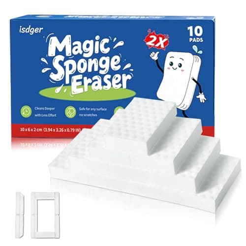 Glass Cooktop Cleaner Sponge, 10 Pack GRS Certified Stove Top Cleaner 2X Density Magic Melamine Sponge Eraser, Extra Durable & Long Lasting, for Kitchen Glass Marble Ceramics Top Daily Cleaning - Image 1