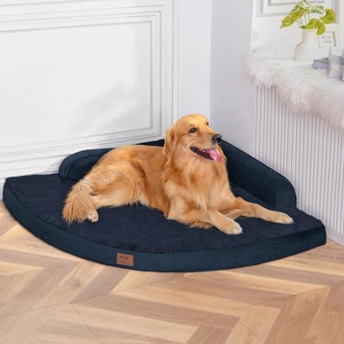 MEKIY Large Dog Bed - XL Orthopedic Egg-Crate Memory Foam Dog Beds with Removable Washable Cover, Waterproof Pet Beds with Non-Slip Bottom, Navy Blue - Image 1