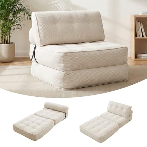 3 in 1 Foldable Compact Sofa Bed, Modular Floor Sofa with Headrest and Lumbar Cushion, Convertible Lounger Chair to Guest Bed for Living Room Dorms Bedroom, No Assembly Required,800 lbs Capacity - Image 1