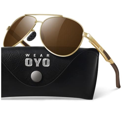 WEAROYO Polarized Sunglasses Men Womens Al-Mg Alloy Frame Spring Hinges Pilot Military Style UV400 Protection Driving - Image 1