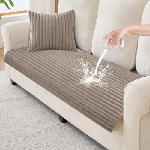 Sparaiz Waterproof Couch Cover for Dogs Non Slip w/Pillow (Khaki, 63")