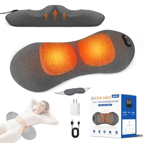 3 in 1 Electric Lumbar Massager Support Pillow - Lower Back Massager with Heat,Vibration & Airbag Traction,Smooth Triple Fusion Lumbar Support Massager for Lower Back Pain Relief FSA Eligible HSA - Image 1