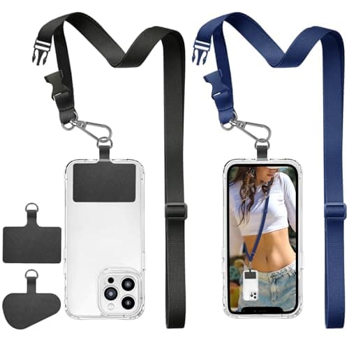 ROCONTRIP Phone Lanyard 2X Crossbody Cell Phone Strap with 2 Phone Patch Universal iPhone Lanyard Adjustable Shoulder Neck Strap for Women Men Travel Shopping Walking - Image 1