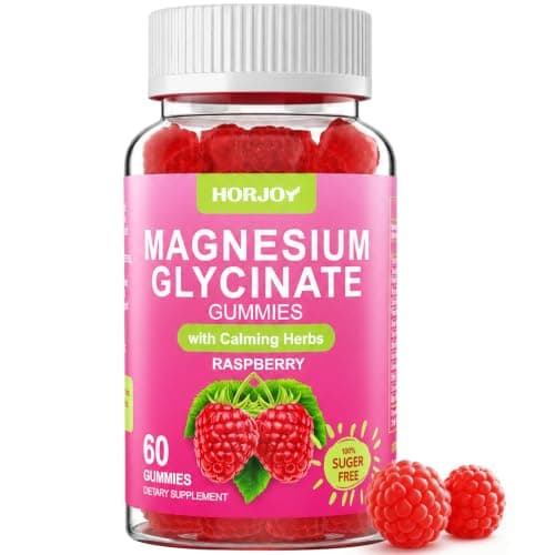 Magnesium Glycinate Gummies 600mg, Sugar Free Magnesium Gummies for Adults with Ashwagandha, Lemon Balm & GABA for Sleep, Mood Support and Relaxation, Vegan, 60 Raspberry - Image 1