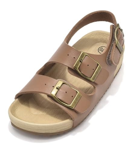 Cubufly Girls Boys Sandal Adjustable Double Buckle Casual Flat Open Toe Lightweight Summer Shoes Hook Loop Sandal for Toddler Little Big Kid - Image 1