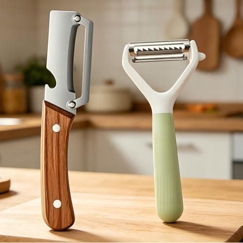 2026 Upgrade Vegetable Peeler with Wooden Handle,Multifunctional Vegetable Peeler for Kitchen,Peelers for Kitchen with Bottle Opener,Kitchen Tool for Fruit,Potatoes,Suitable for Kitchen,Camping(2PCS) - Image 1
