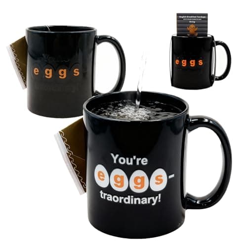 HJOCMLE Color Changing Mug 12OZ Funny You're Eggs‑traordinary Magic Heat Reveal Coffee Cup, Funny Thermochromic Ceramic Tea Mug for Breakfast Lovers, Novelty Birthday Gift for Dad, Mom, Him or Her - Image 1