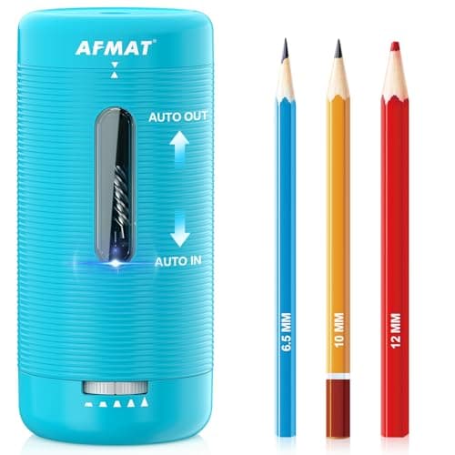 AFMAT Electric Pencil Sharpener, Fully Automatic Pencil Sharpener, Auto in & Out, Rechargeable Hands-Free Sharpeners for Jumbo & Colored Pencils (6.5-12mm), Portable for Home/Classroom/Office PSC2 - Image 1