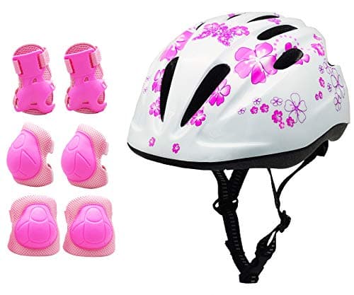 Girls Helmet and Knee Pads for Toddler Ages 3 to 10 Years Old Boys Girls Cycling Skating Scooter Helmet - Image 1