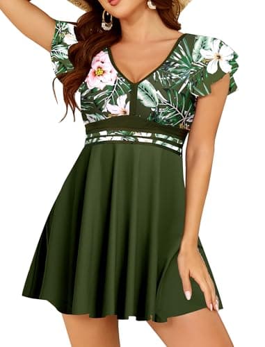 Arolina Swim Dress for Women Swimwear Curvy Swimsuits Tankini Bathing Suit Full Coverage Modest Bathing Suit - Image 1