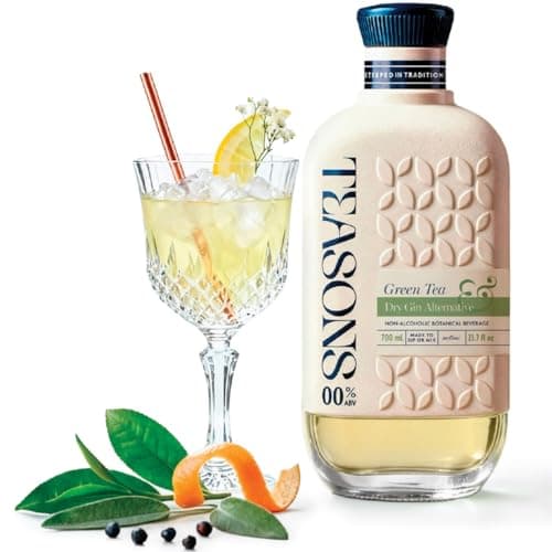 Teasons Green Tea & Dry Gin Alternative, Layered, Lively, and Tangy Non Alcoholic Gin, Sophisticated Non Alcoholic Spirits by Spirits of Virtue (700ml) - Image 1