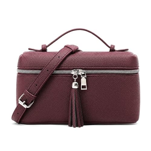 Kiss Sea Small Handbags for Women Top Handle Bag with Adjustable Shoulder Strap Crossbody Bags for Women burgundy - Image 1