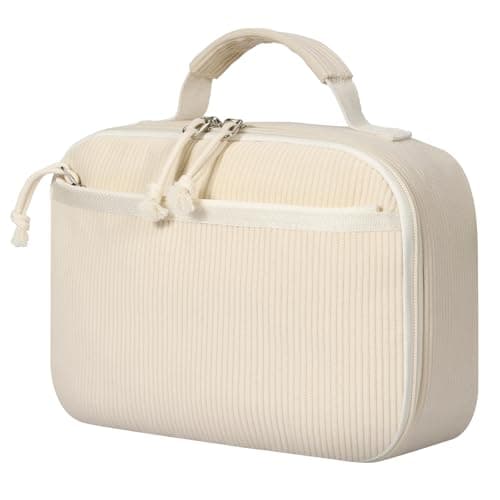 Neverwhy Lunch Box for Women Cute Corduroy Insulated Lunch Bag for Kids Stylish Reusable Lunchbox Large Capacity Snack Bag Cooler for Work, School, Travel, Picnic, Beige - Image 1