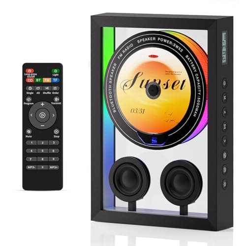 Vertical CD Player with Bluetooth 5.3,HiFi Speakers CD Player for Wall Home with FM Redio/Remote Control/RGB Light/TF Card/AUX Supported,5000mAH Battery Rechargeable Music Player - Image 1