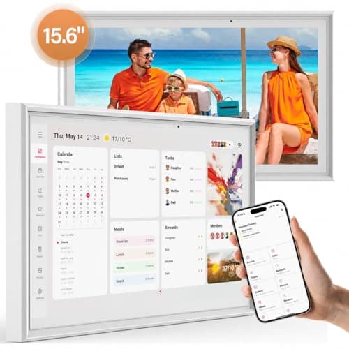 15.6 Inch Digital Calendar Wall Touch Screen, Smart Family Calendar & Chore Chart for Kids, 1080P Full HD Electronic Planner, Digital Picture Frame, Wall & Desk Mountable - Image 1