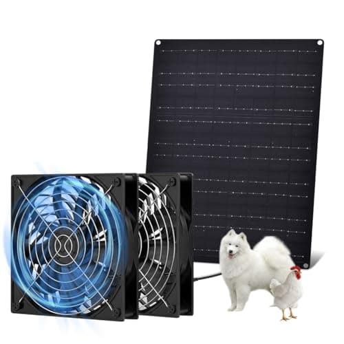 VOOTEGO Solar Powered Fan, Solar Exhaust Fans 15W Panel & 2-Pack Waterproof for Greenhouse, Intake or Exhaust Air Cooling Doghouses Pet House Air Ventilation and Circulation - Image 1