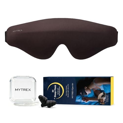 MYTREX 3D Contoured Sleep Mask for Side Sleepers, 100% Light Blocking Eye Mask for Sleeping, Soft Breathable Blackout Blindfold with Adjustable Strap for Travel, Nap, Night Shift & Insomnia Relief